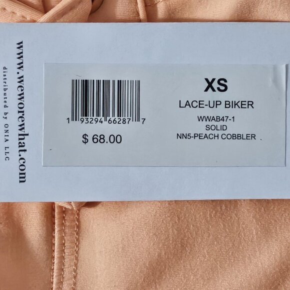 2/$50 WeWoreWhat Peach Cobbler Lace-Up Biker Shorts Size XS | Trendy Activewear - Picture 6 of 7